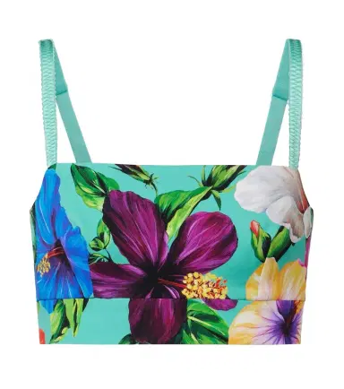 Dolce & Gabbana Floral silk-blend crop top | Thumbnail 1 Dolce & Gabbana Floral silk-blend crop top | Thumbnail 1