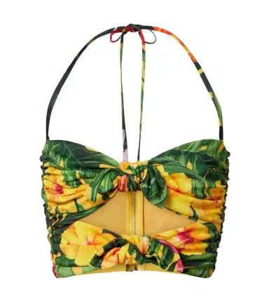 Dolce & Gabbana Cutout floral halterneck crop top | Thumbnail 1 Dolce & Gabbana Cutout floral halterneck crop top | Thumbnail 1
