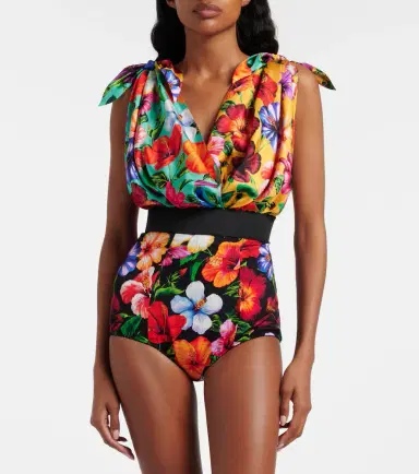 Dolce & Gabbana Floral silk-blend playsuit | Thumbnail 3
