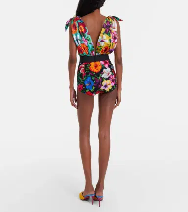 Dolce & Gabbana Floral silk-blend playsuit | Thumbnail 6