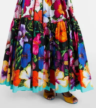 Dolce & Gabbana Floral tiered cotton maxi skirt | Thumbnail 2