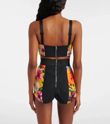 Dolce & Gabbana Floral silk-blend crop top | Thumbnail 2