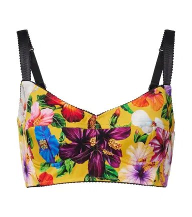 Dolce & Gabbana Floral silk-blend crop top | Thumbnail 1