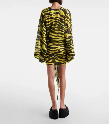 The Attico Animal-print cotton muslin minidress | Thumbnail 4