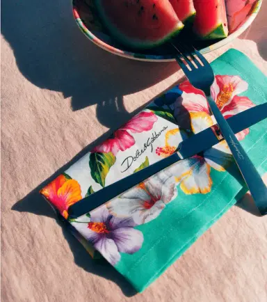 Dolce & Gabbana Casa Set of 2 floral linen napkins | Thumbnail 4