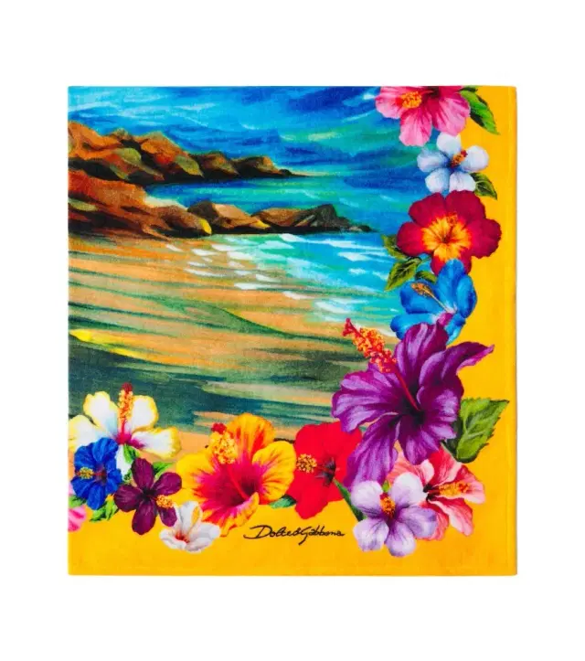 Dolce & Gabbana Casa Printed cotton terry beach towel