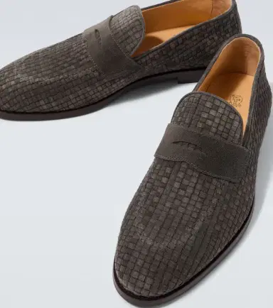 Brunello Cucinelli Woven suede penny loafers | Thumbnail 2