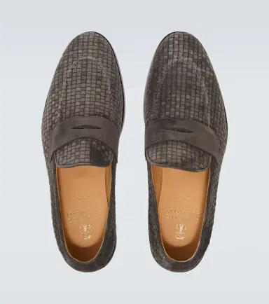 Brunello Cucinelli Woven suede penny loafers | Thumbnail 4