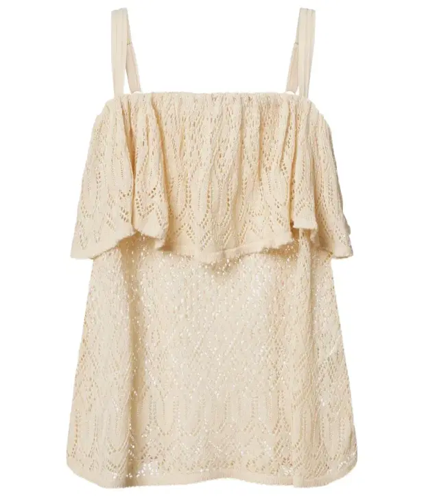 Zimmermann Mahon knitted ruffled lace top