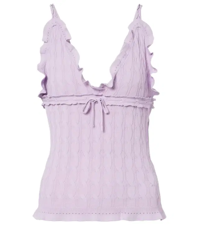 Ruffled cable-knit top