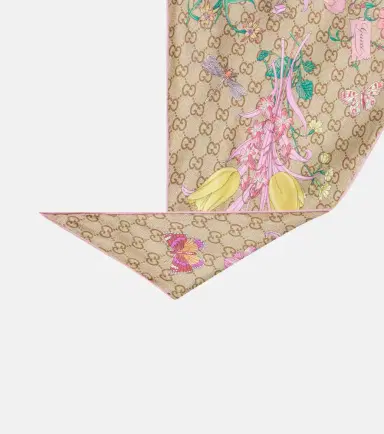 Gucci GG Flora silk twill scarf | Thumbnail 2