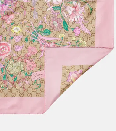 Gucci GG  Flora silk twill scarf | Thumbnail 3