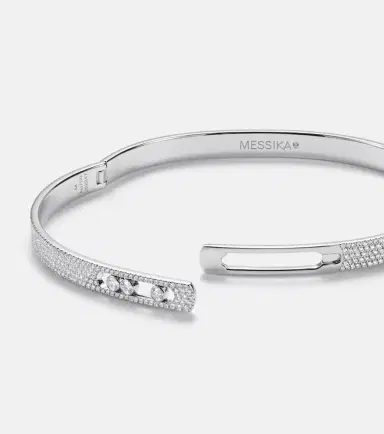 Messika Move Noa 18kt white gold bangle with diamonds | Thumbnail 2