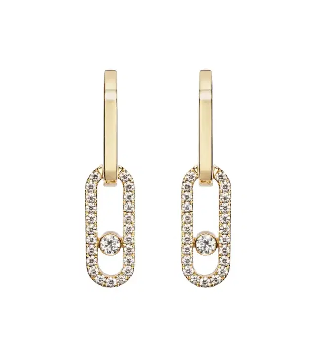 Messika Move Link 18kt gold earrings with diamonds