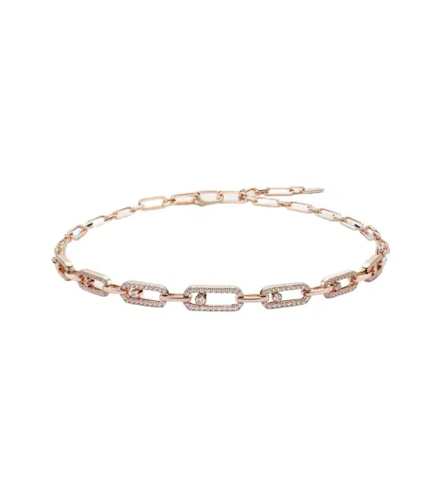 Messika Move Link 18kt rose gold choker with diamonds