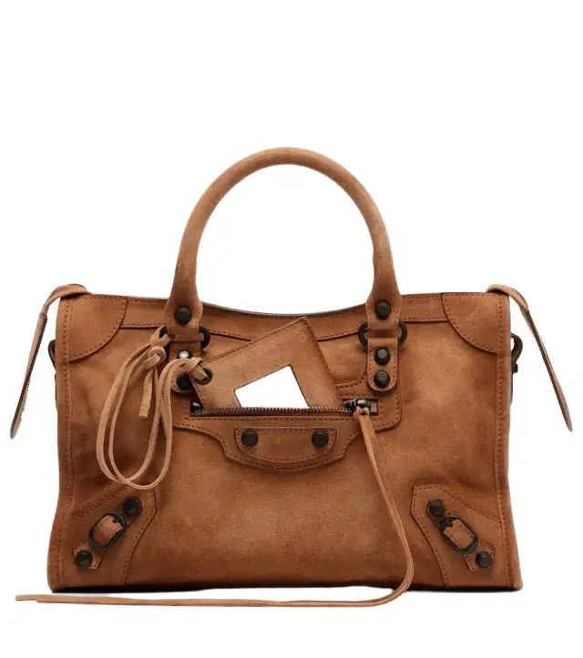 Balenciaga Le City Small suede top-handle bag