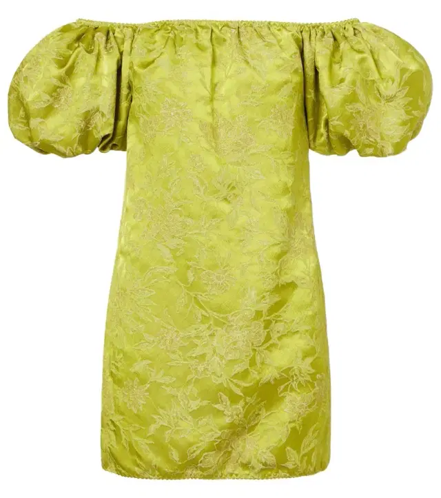 Embroidered duchess satin minidress