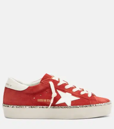 Golden Goose Hi Star glitter-trimmed suede sneakers | Thumbnail 2