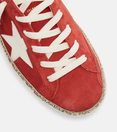 Golden Goose Hi Star glitter-trimmed suede sneakers | Thumbnail 4