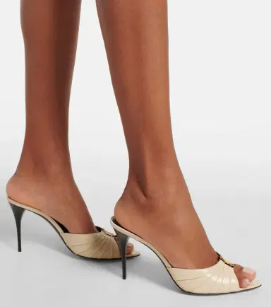 Saint Laurent Babylone Cassandre leather mules | Thumbnail 5 Saint Laurent Babylone Cassandre leather mules | Thumbnail 5