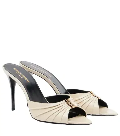Saint Laurent Babylone Cassandre leather mules | Thumbnail 1 Saint Laurent Babylone Cassandre leather mules | Thumbnail 1