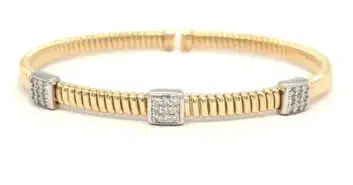 Wish Fine Jewelry 0.24ct Diamond 18K Italian Gold Bangle Bracelet | Thumbnail 1