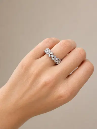 Wish Fine Jewelry 2.12ct Diamond 18K Gold Flower Band Ring | Thumbnail 2 Wish Fine Jewelry 2.12ct Diamond 18K Gold Flower Band Ring | Thumbnail 2