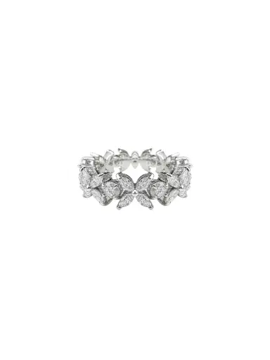 Wish Fine Jewelry 2.12ct Diamond 18K Gold Flower Band Ring | Thumbnail 1 Wish Fine Jewelry 2.12ct Diamond 18K Gold Flower Band Ring | Thumbnail 1