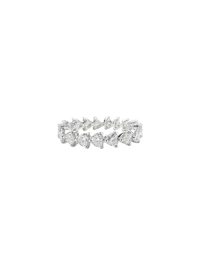 Wish Fine Jewelry 2.78ct Diamond 18K Gold Heart Eternity Ring