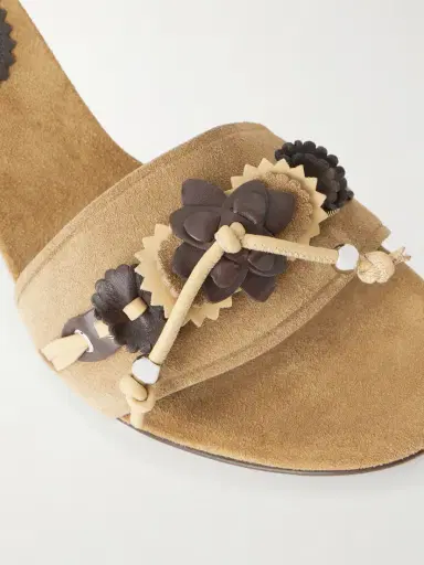 Isabel Marant Anee Flower-embellished Suede Wedge Sandals | Thumbnail 5