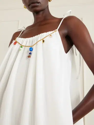 Stella McCartney Embellished Cotton Mini Dress | Thumbnail 4 Stella McCartney Embellished Cotton Mini Dress | Thumbnail 4