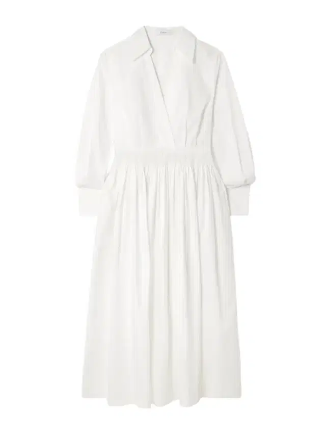 Kathe Gathered Cotton-poplin Midi Dress