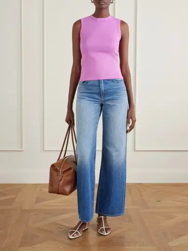 FLORE FLORE Esmé Ribbed Organic Cotton-jersey Tank | Thumbnail 2 FLORE FLORE Esmé Ribbed Organic Cotton-jersey Tank | Thumbnail 2