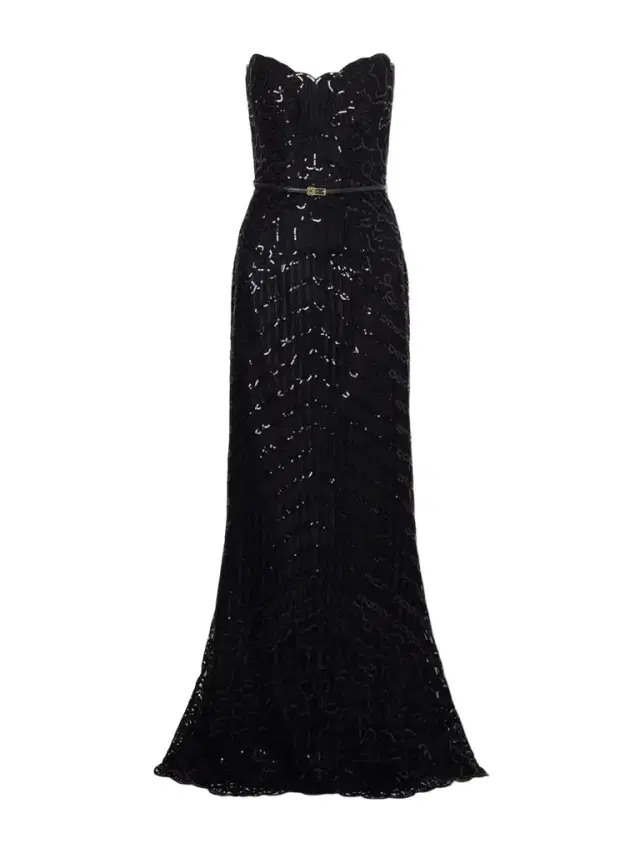Elie Saab Strapless Sequined Silk And Ramie-blend Tulle Gown