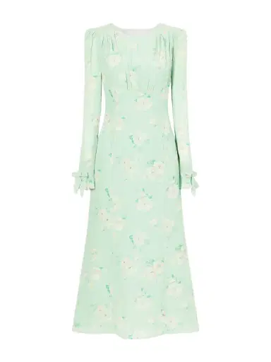 Alessandra Rich Floral-print Silk Midi Dress | Thumbnail 1 Alessandra Rich Floral-print Silk Midi Dress | Thumbnail 1
