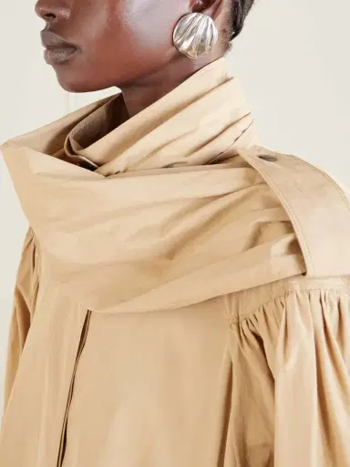 Chloé Ruched Organic Cotton-poplin Trench Coat | Thumbnail 5
