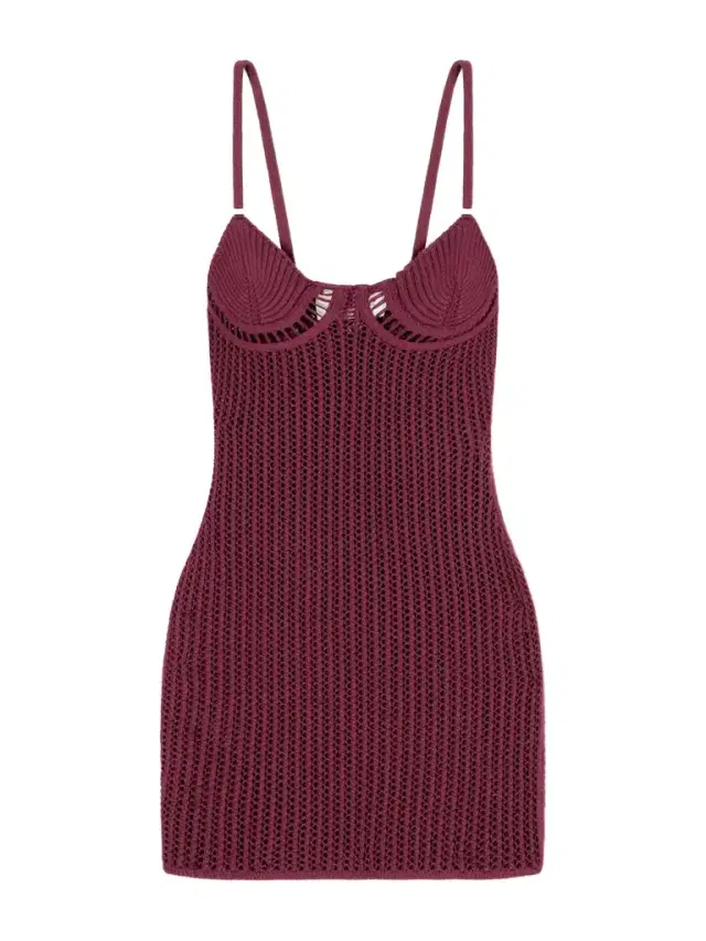 Crochet Cotton-blend Mini Dress
