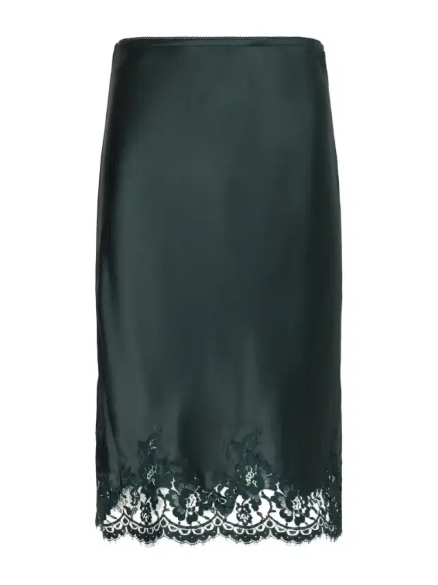 Lace-trimmed Silk-satin Skirt