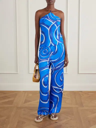 Themis Z Elysia Asymmetric Printed Silk-blend Satin Top | Thumbnail 2