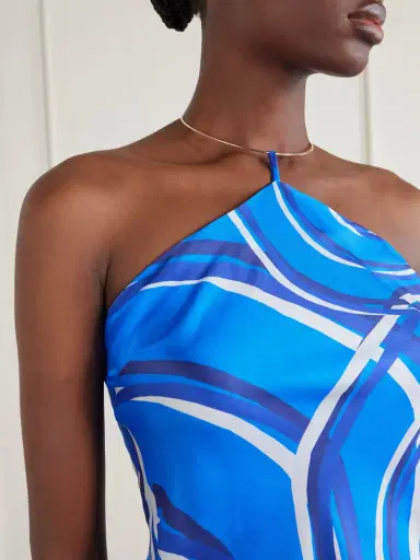 Themis Z Elysia Asymmetric Printed Silk-blend Satin Top | Thumbnail 4