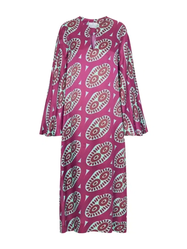 Selene Printed Silk-blend Satin Kaftan