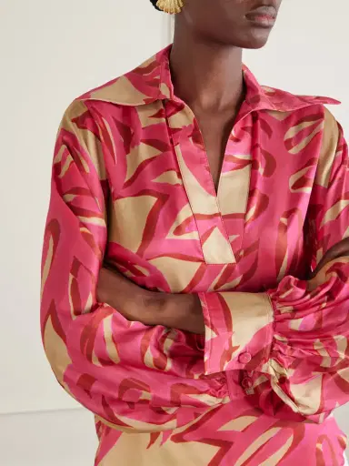 Themis Z Ismene Printed Silk-blend Satin Blouse | Thumbnail 5 Themis Z Ismene Printed Silk-blend Satin Blouse | Thumbnail 5