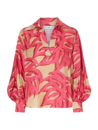 Themis Z Ismene Printed Silk-blend Satin Blouse | Thumbnail 1 Themis Z Ismene Printed Silk-blend Satin Blouse | Thumbnail 1