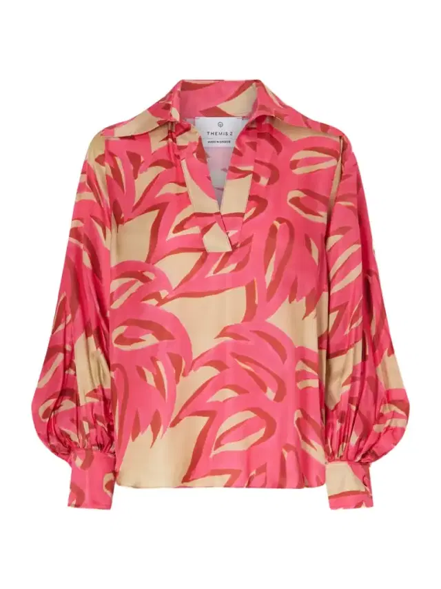 Ismene Printed Silk-blend Satin Blouse