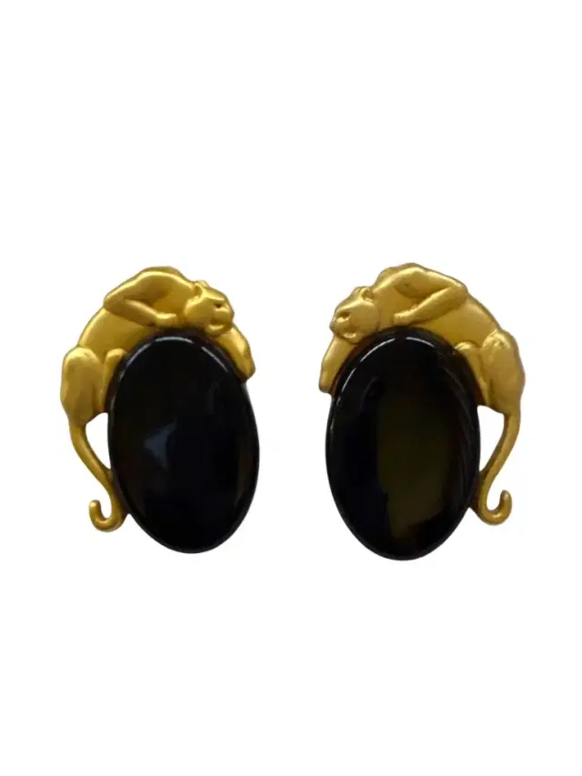 Panther Cabochon Earrings