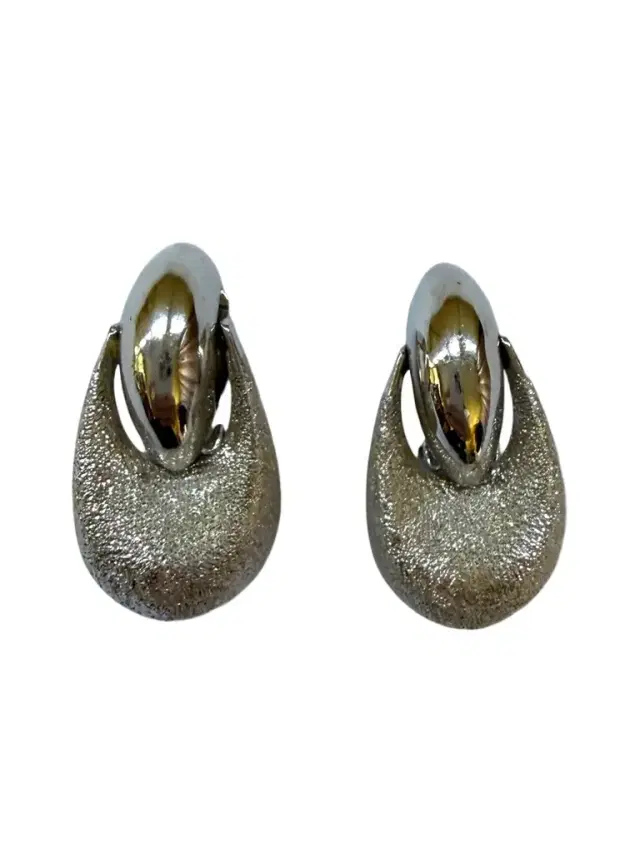Silver Textured Earrings
