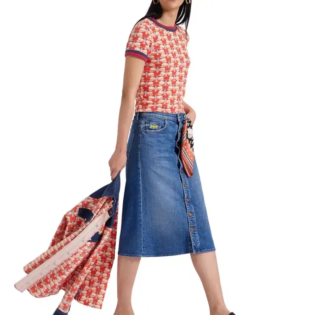 La DoubleJ The Button Front Vagabond Midi Skirt