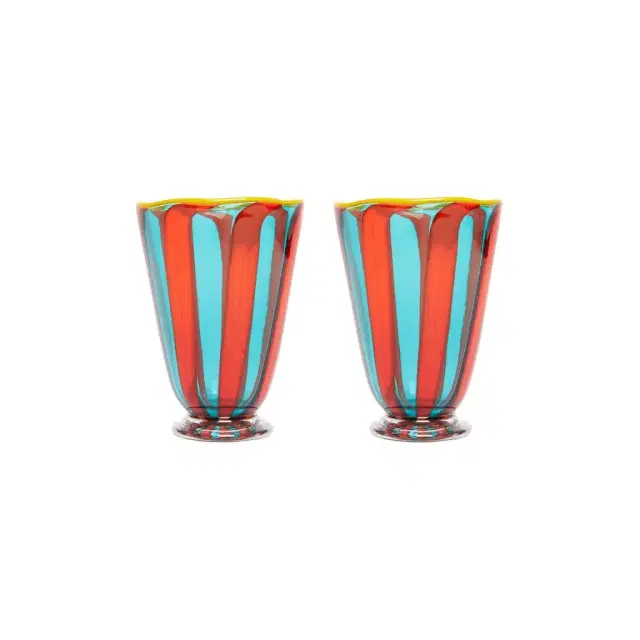 La DoubleJ Rainbow Glasses Set Of 2 (Ridged)