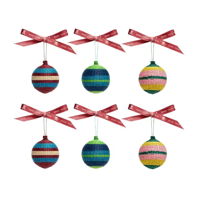 La DoubleJ Small Holiday Baubles Set Of 6