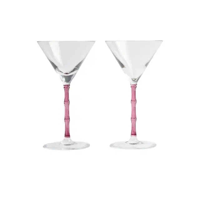 La DoubleJ Bamboo Martini Glasses Set Of 2